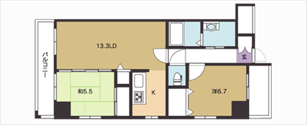 間取り図：２LDK